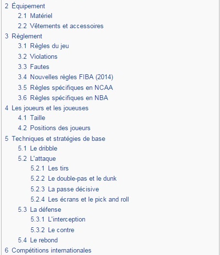 sections wikipedia