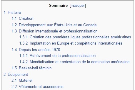 sommaire wikipedia