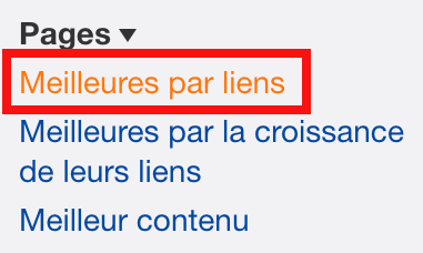 menu meilleures par liens