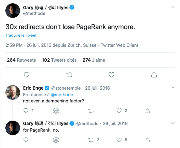 Tweet de Gary Illyes